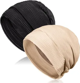 2 Pcs Pleated Head Wraps Scarf Turban, Chemo Caps for Cancer Patient, Cancer Headwear for Women