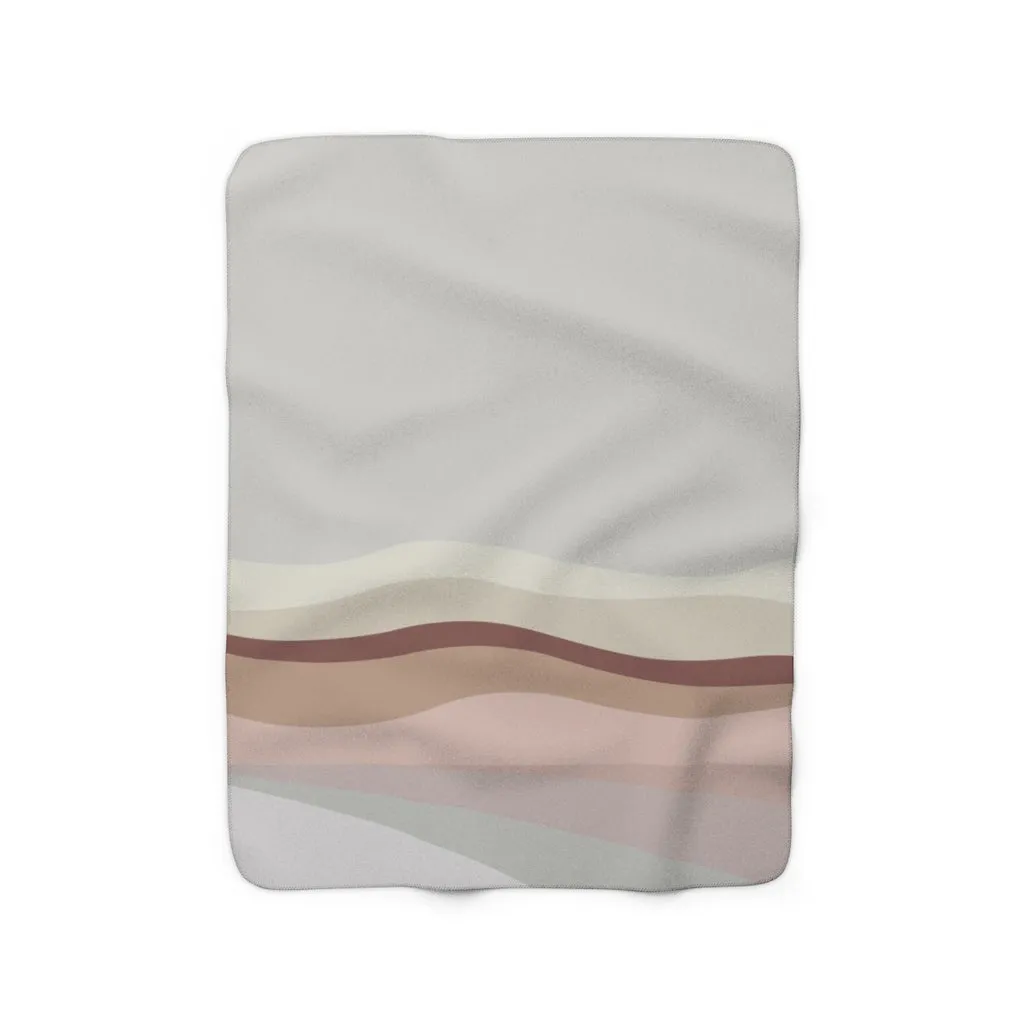 Abstract Comfy Blanket | Beige Mauve Red Hills
