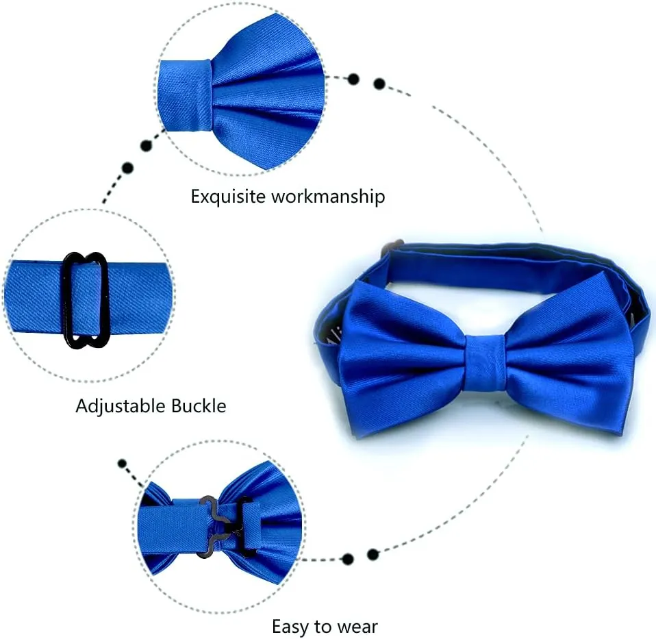 Alizeal Mens Tuxedo Bow Tie, Hanky and Cufflinks Set