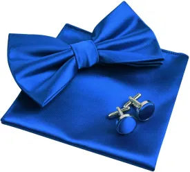 Alizeal Mens Tuxedo Bow Tie, Hanky and Cufflinks Set