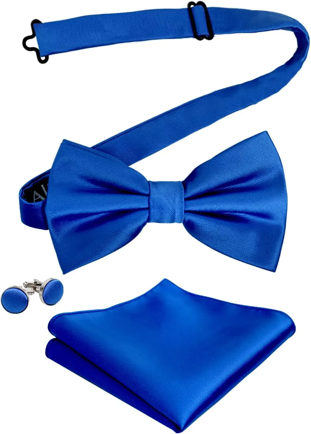 Alizeal Mens Tuxedo Bow Tie, Hanky and Cufflinks Set