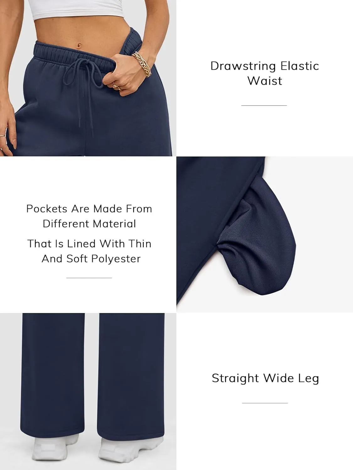 ATHMILE Womens Sweatpants 2025 Baggy Wide Fleece Lined Straight Leg Pants