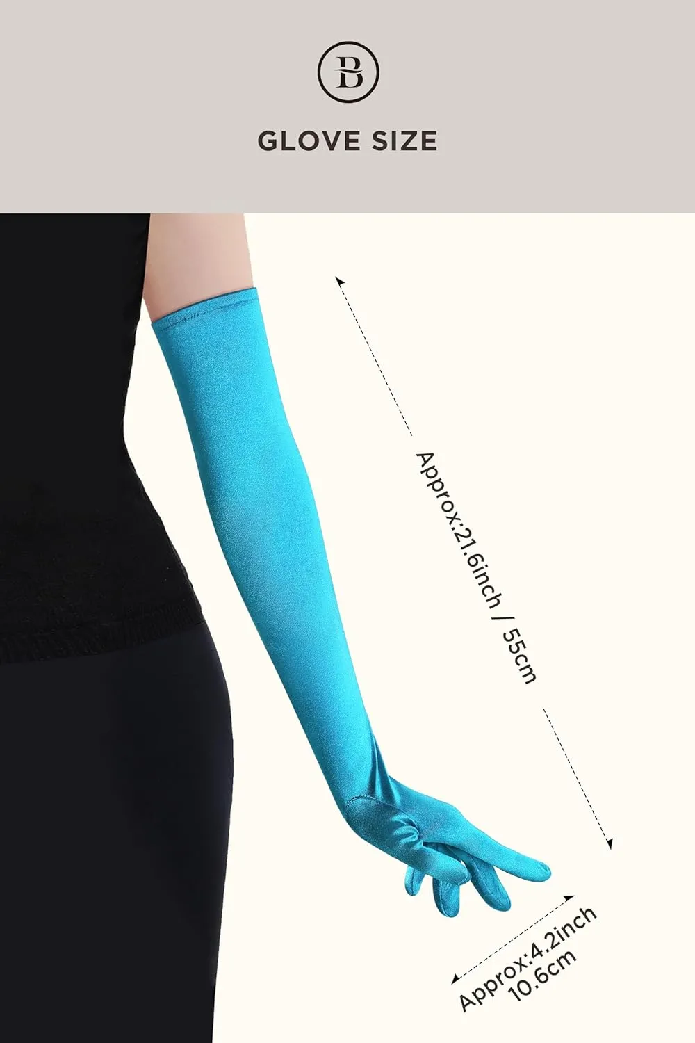 BABEYOND Long Opera Party 1920s Satin Tea Party Gloves Costume Stretchy Adult Size Elbow Length Bridal Gloves