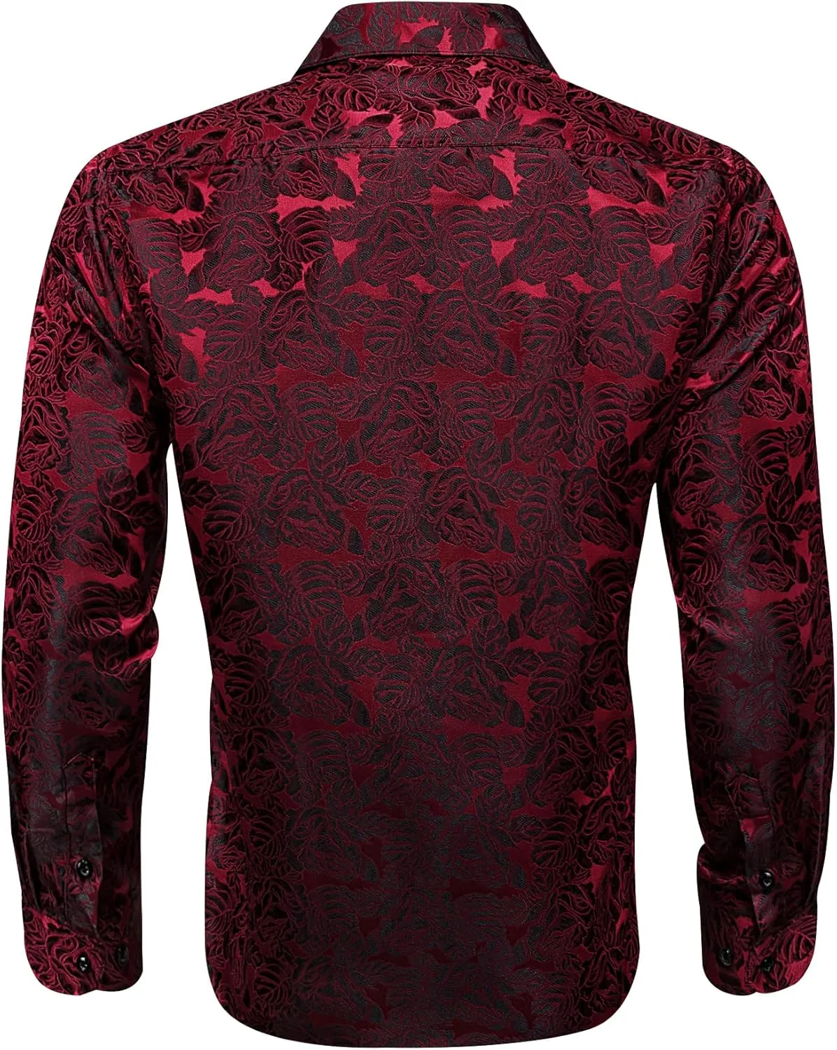 Barry.Wang Mens Casual Long Sleeve Shirts Silk Button Up Novelty Paisley Formal Dress Shirt Western Mexico Cowboy Custom