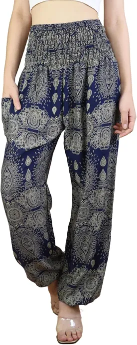 Boho Pants | Harem Pants Women with Pockets | Soft & Breathable Flowy Pajamas | Soft Yoga Pants| Hippie Clothes for Women