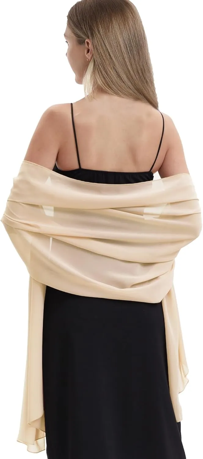 Chiffon Shawls and Wraps for Evening Dresses Women Elegant Soft Scarf Bridal Scarve Wedding Stole