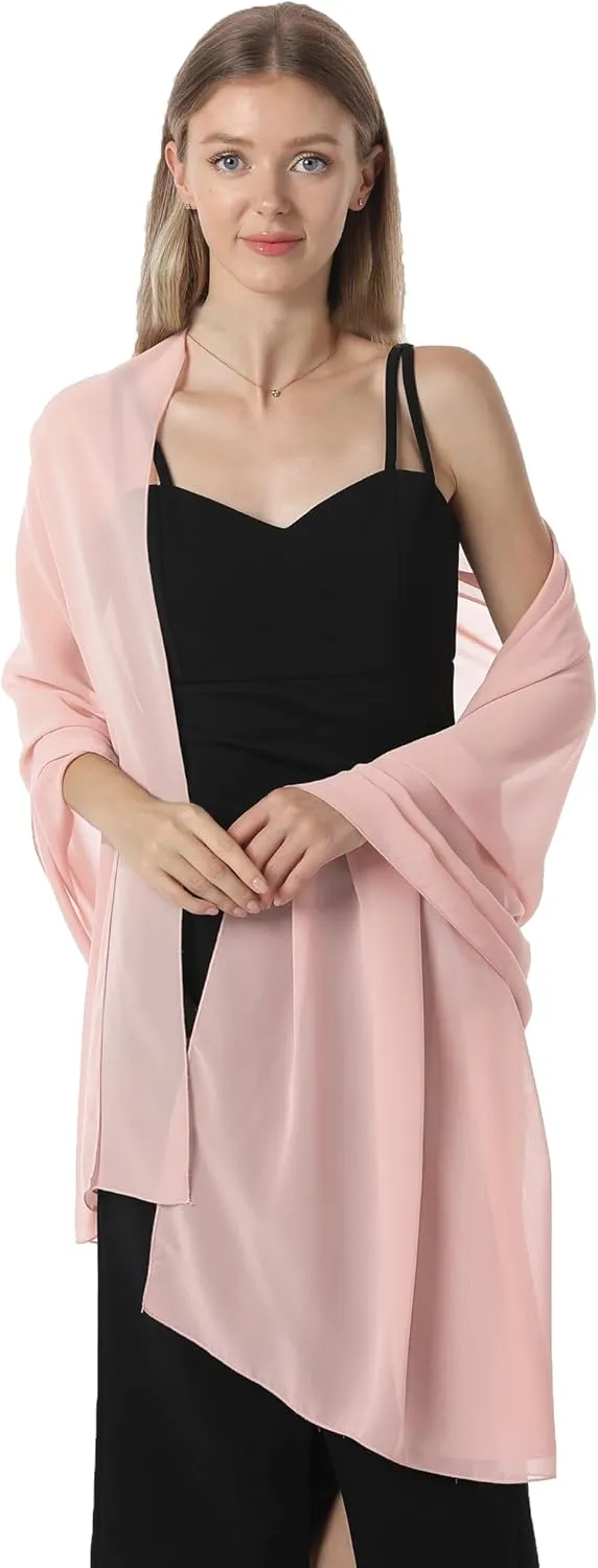 Chiffon Shawls and Wraps for Evening Dresses Women Elegant Soft Scarf Bridal Scarve Wedding Stole