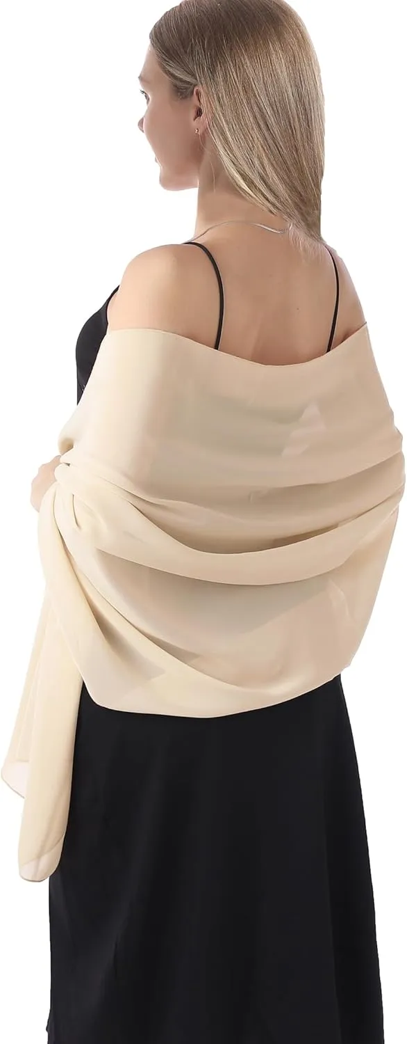 Chiffon Shawls and Wraps for Evening Dresses Women Elegant Soft Scarf Bridal Scarve Wedding Stole
