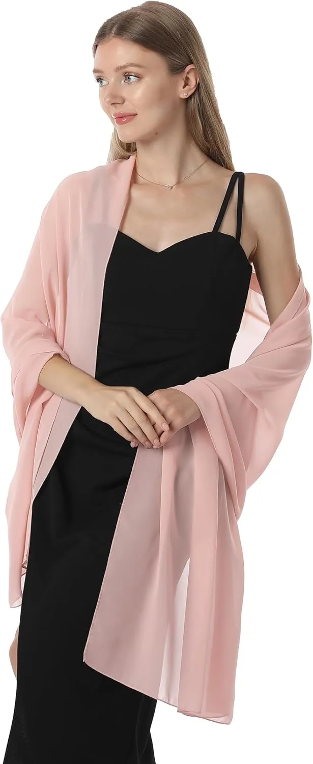 Chiffon Shawls and Wraps for Evening Dresses Women Elegant Soft Scarf Bridal Scarve Wedding Stole