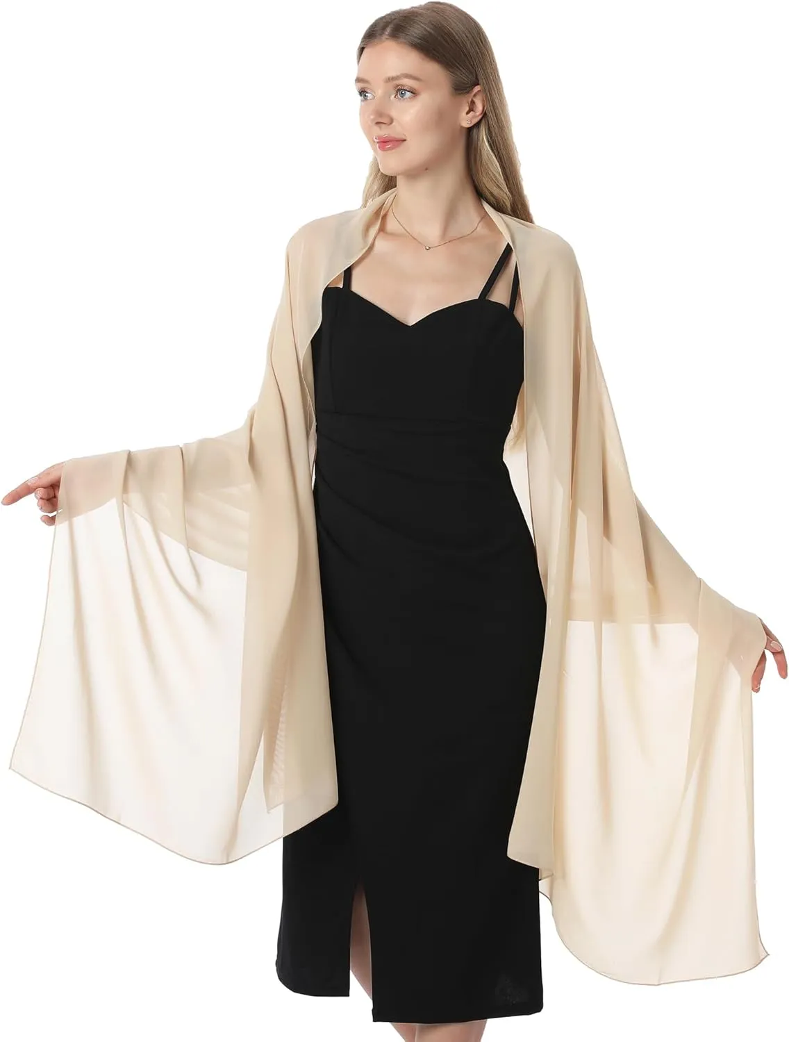 Chiffon Shawls and Wraps for Evening Dresses Women Elegant Soft Scarf Bridal Scarve Wedding Stole