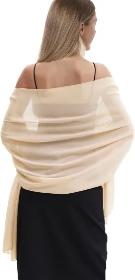 Chiffon Shawls and Wraps for Evening Dresses Women Elegant Soft Scarf Bridal Scarve Wedding Stole