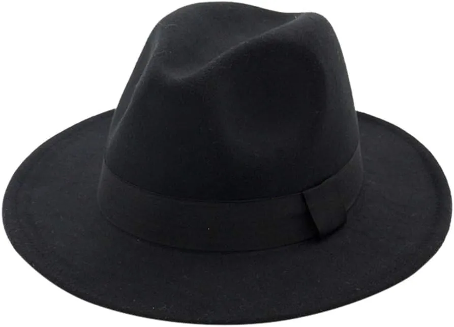 Classic Wide Brim Fedora Hats for Women Men Fedora Hat with Belt Buckle Panama Hat for Women Men