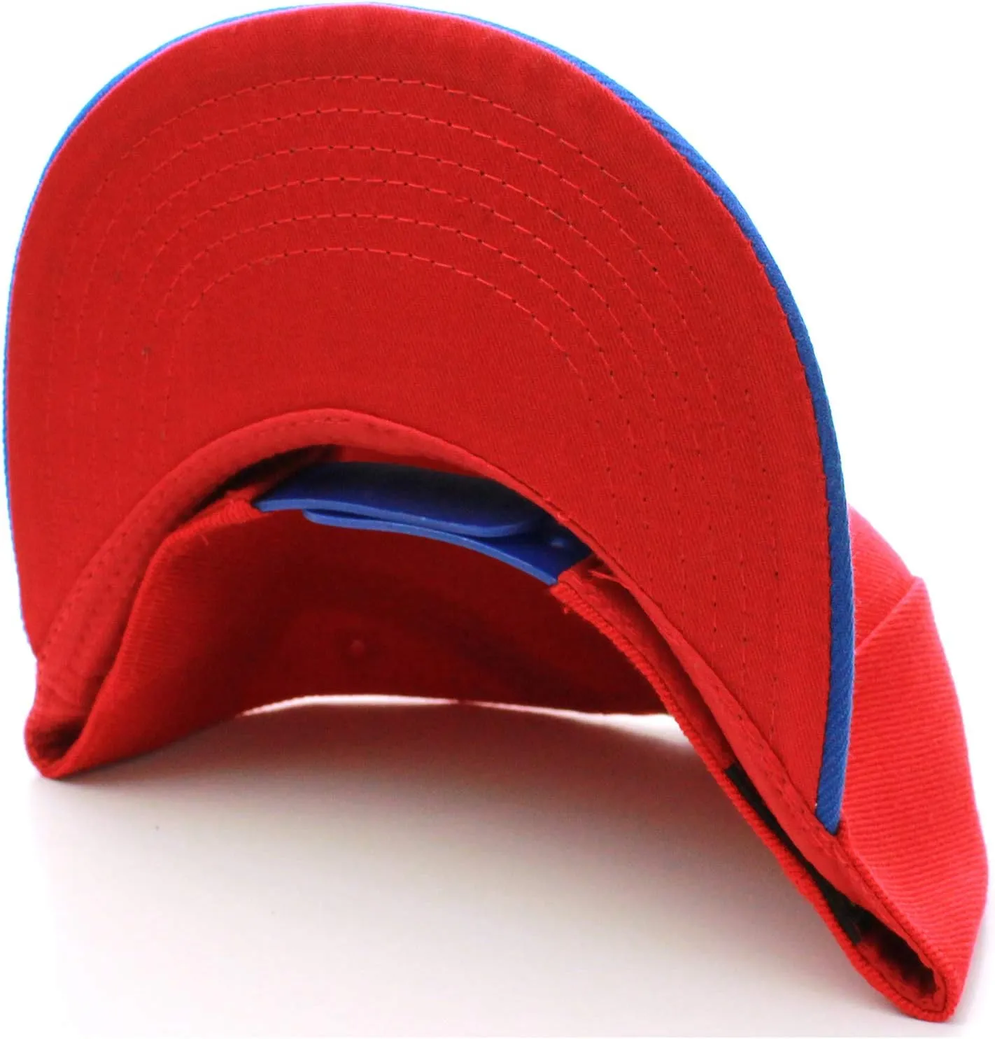 D&I Classic Blank Snapback Flat Bill Visor Hat Cap w Adjustable Adjustable Back