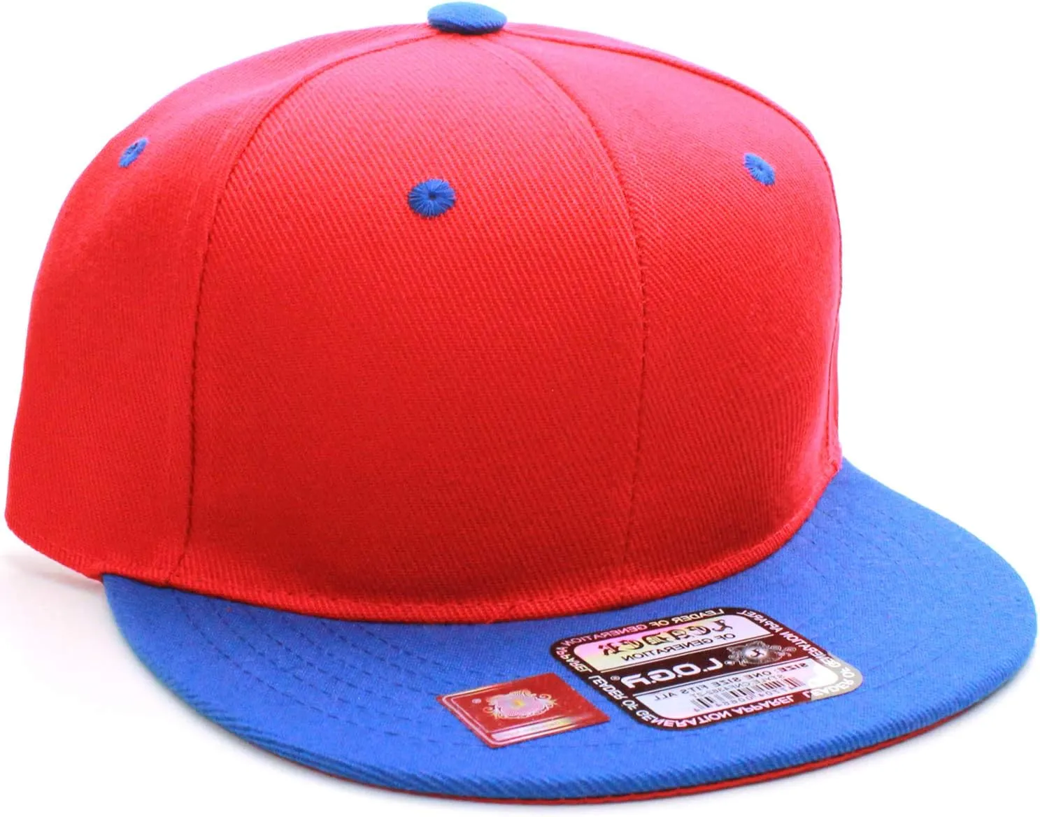 D&I Classic Blank Snapback Flat Bill Visor Hat Cap w Adjustable Adjustable Back