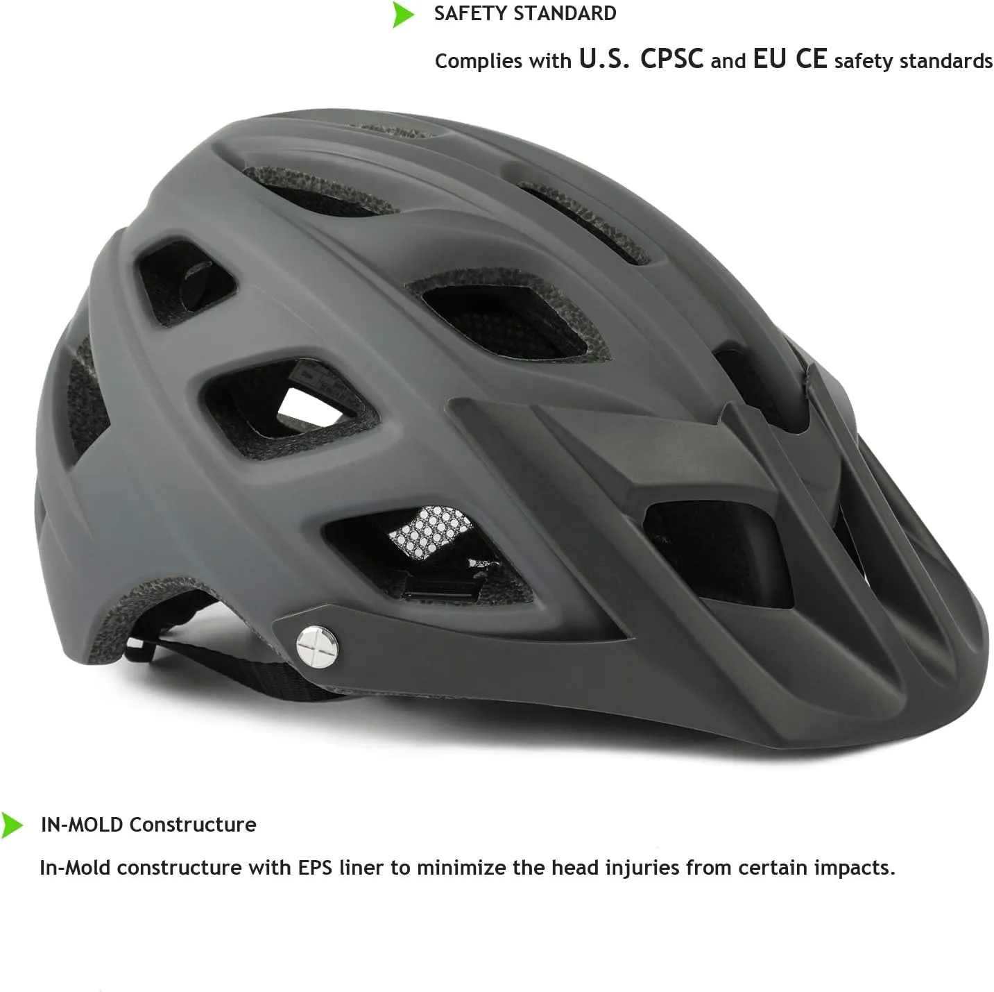 Exclusky Bike Helmet Mountain Bike Helmet for Adults Lightweight MTB Cycling Helmet for Men Women Adjustable Bicycle Helmet with Visor