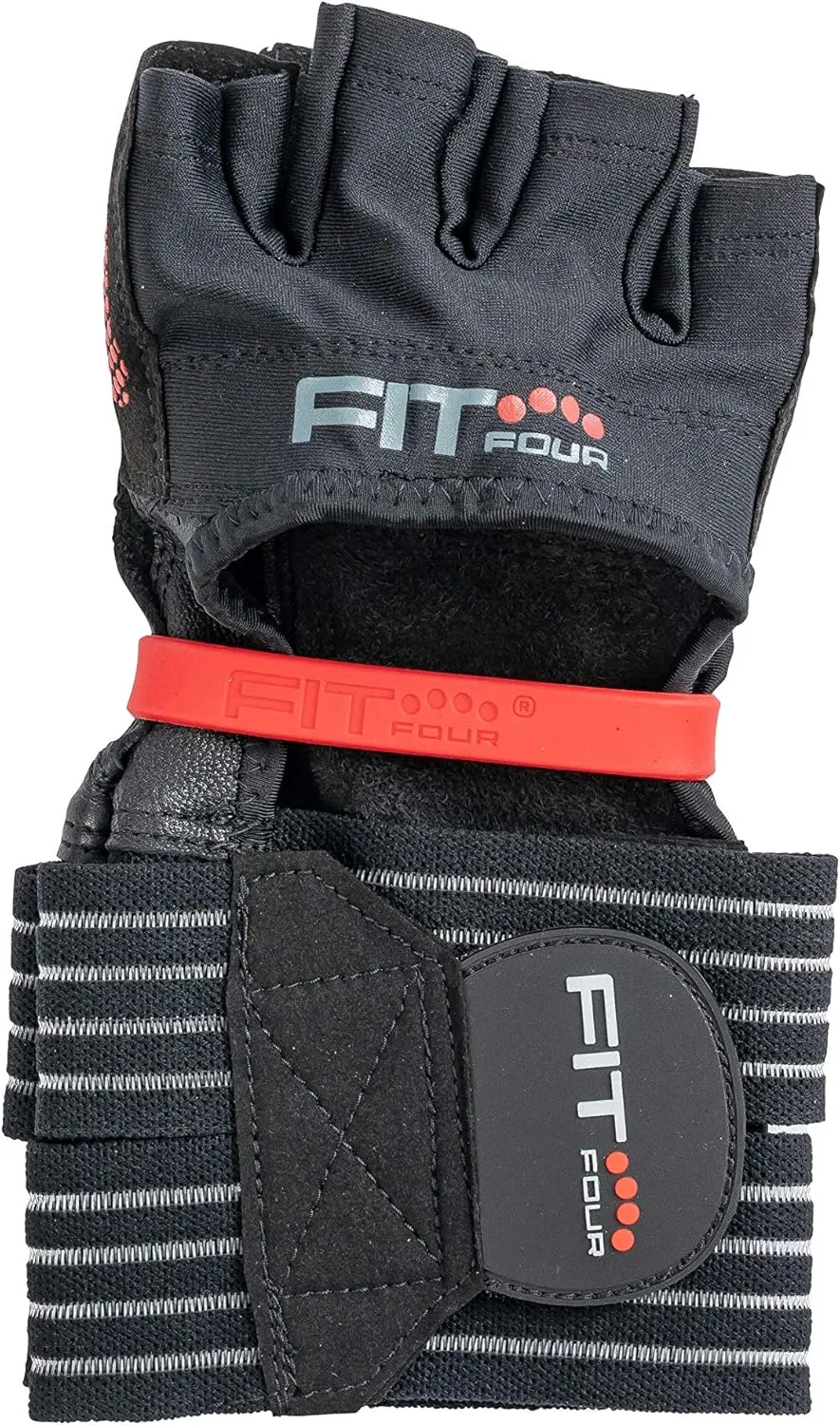 Fit Four OCR Slit Grip Gloves, Official Glove of OCR | Obstacle Course Racing & Mud Run Hand Protection | Wrist Support with Slit for Fitness Watch
