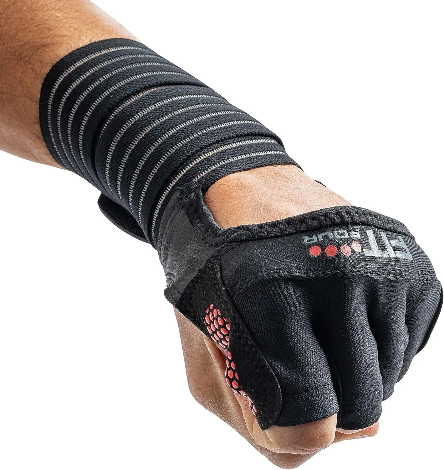 Fit Four OCR Slit Grip Gloves, Official Glove of OCR | Obstacle Course Racing & Mud Run Hand Protection | Wrist Support with Slit for Fitness Watch