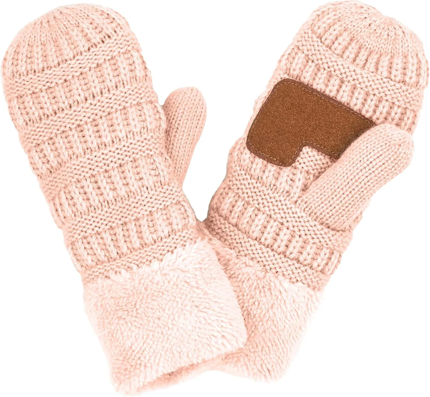 Funky Junque Exclusive Kids Gloves Winter Girls Mittens Soft Ribbed Knit Fuzzy Cuff Fleece for Unisex Boy Girl Toddler Baby