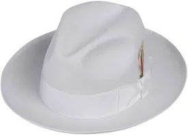 Gangster Fedora Hat in White (Small = 21.5")
