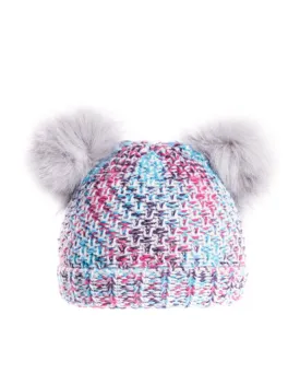 Girls Bella Doubler Pom Bottle Hat - Grey