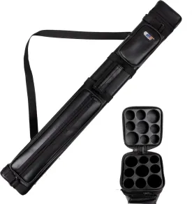 GSE Games & Sports Expert 3x6 Hard Pool Cue Case, Billiard Stick Carrying Bag for 3 Sticks, Holds 3 Butts and 6 Shafts (Several Colors Available)