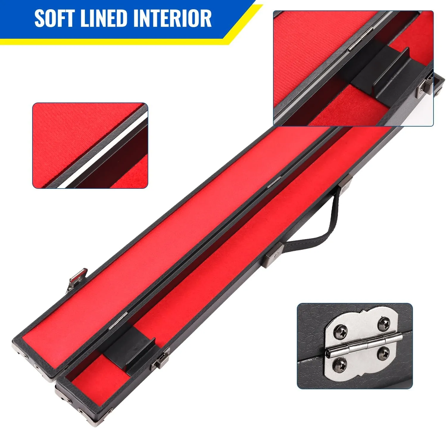 GSE Games & Sports Expert Billiard Pool Cue Stick Hard Box for 2-Piece Pool Cue Stick, Billiard Carrying Case Holds 1 Butt and 1 Shaft