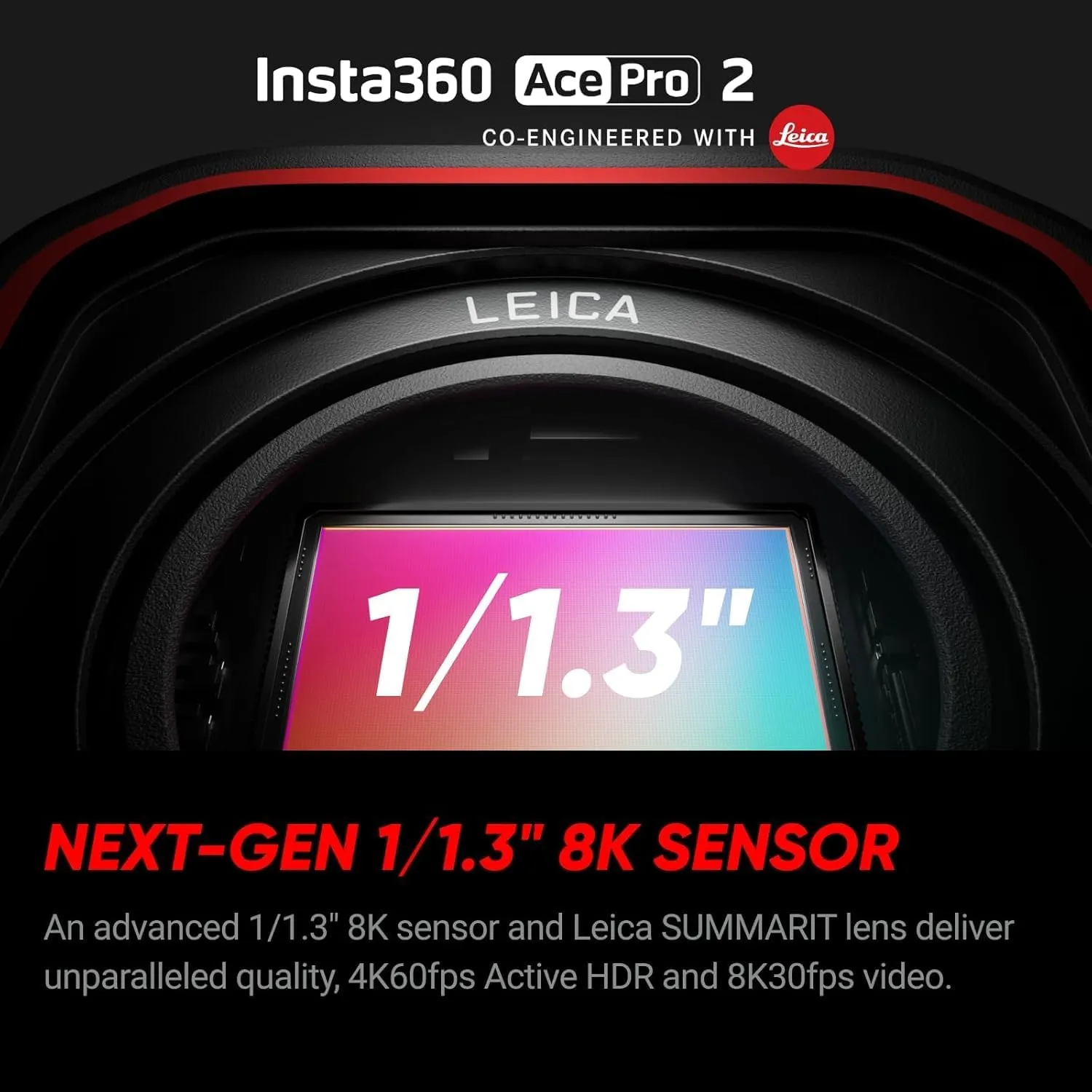 insta360 Ace Pro 2-8K Waterproof Action Camera Co-Engineered with Leica, Flagship 1/1.3" Sensor, 8K30fps, 4K60fps, 2.5" Flip Screen, AI Noise Reduction, Long Lasting Battery (512GB)