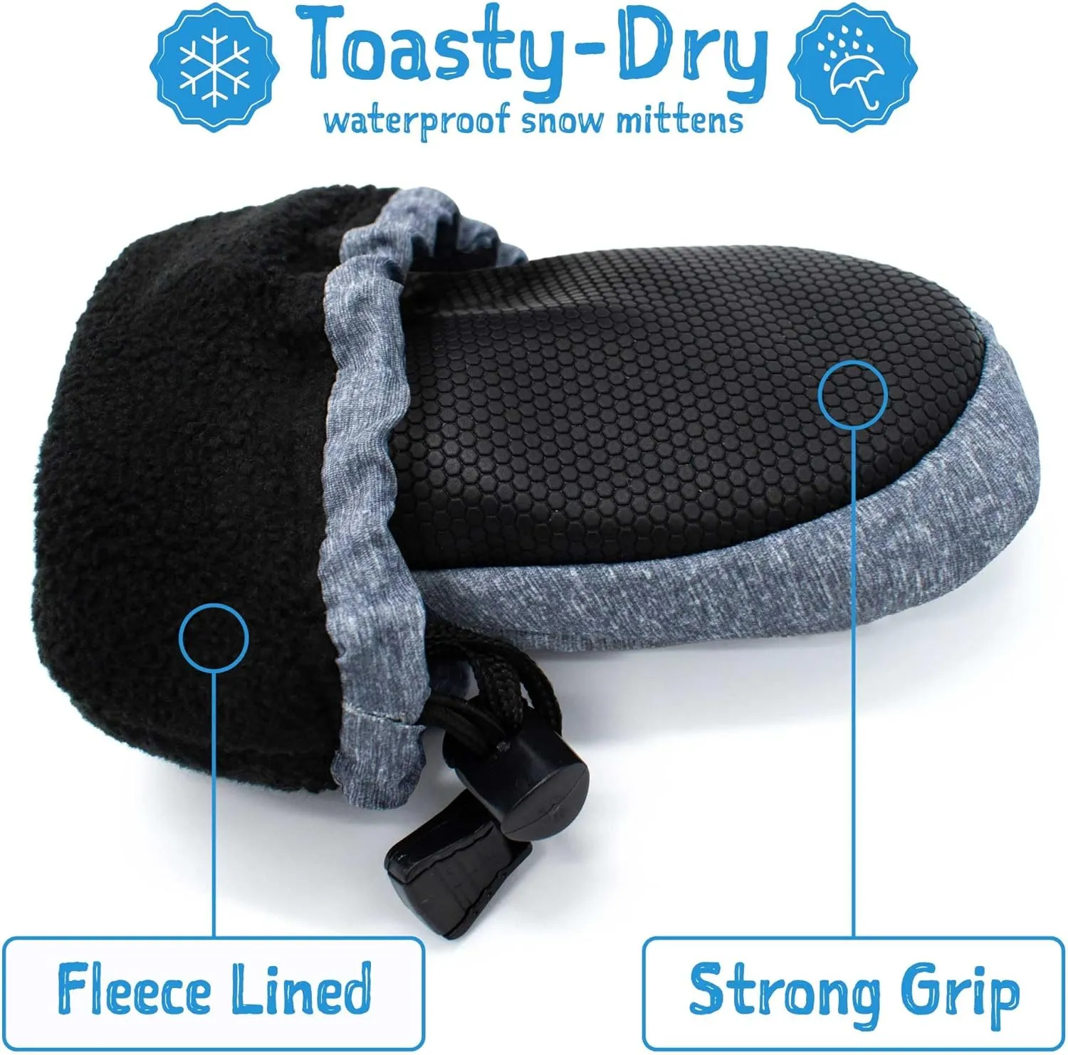 JAN & JUL Mittens for Baby Toddler Kids, Waterproof Winter Gloves for Boys