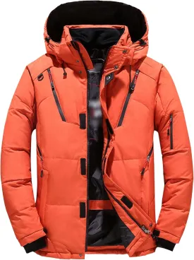 JEsilunmaMY Men's Thicken Outdoor Winter Puffer Jacket Warm Parka Padded Jacket With Fur Hood Windproof Puffy Snow Ski Coat