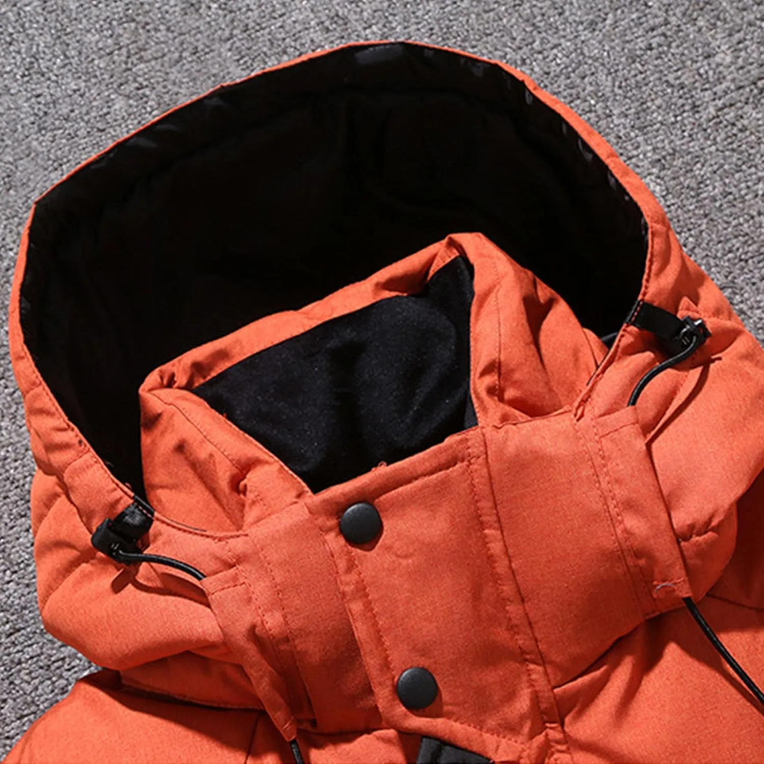 JEsilunmaMY Men's Thicken Outdoor Winter Puffer Jacket Warm Parka Padded Jacket With Fur Hood Windproof Puffy Snow Ski Coat