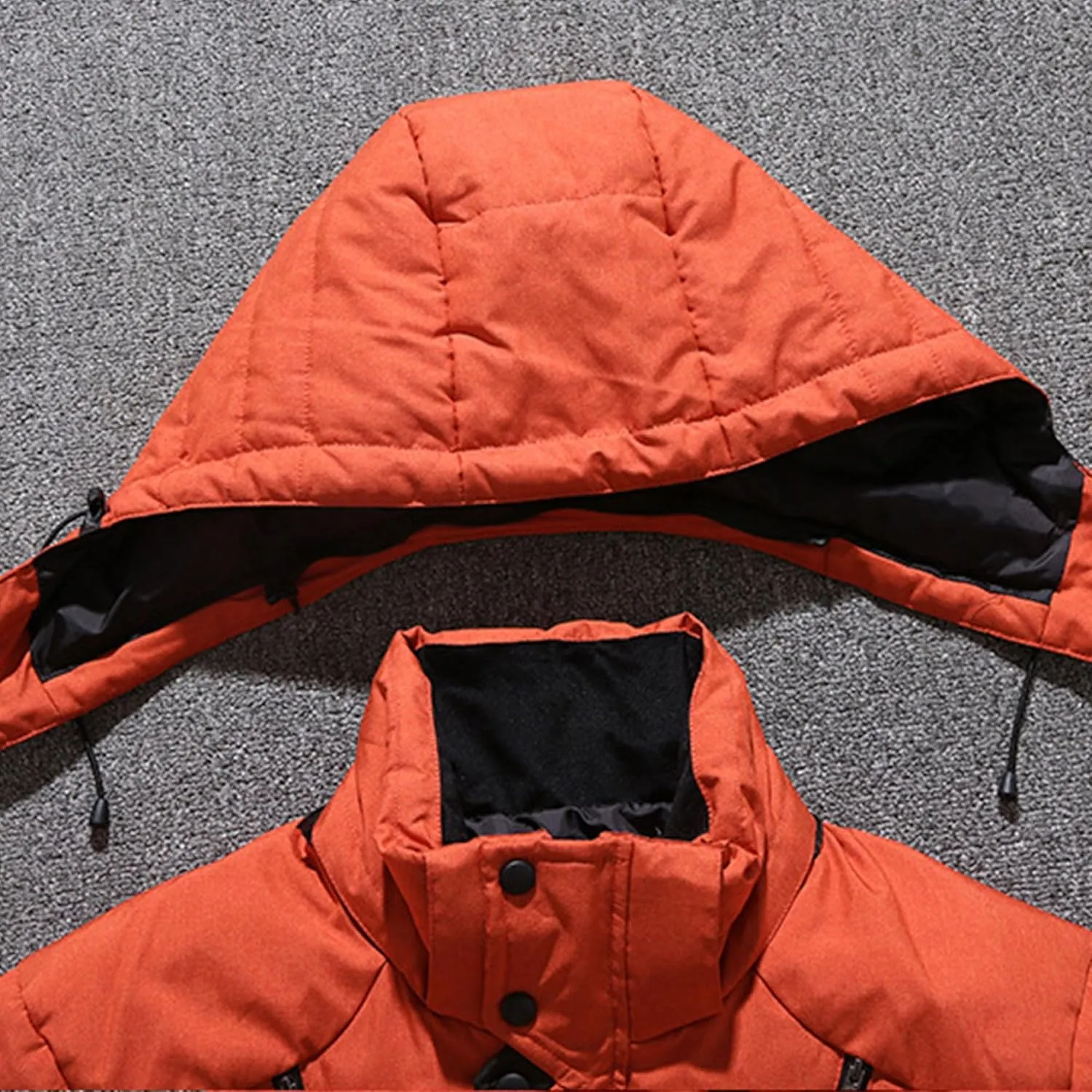 JEsilunmaMY Men's Thicken Outdoor Winter Puffer Jacket Warm Parka Padded Jacket With Fur Hood Windproof Puffy Snow Ski Coat