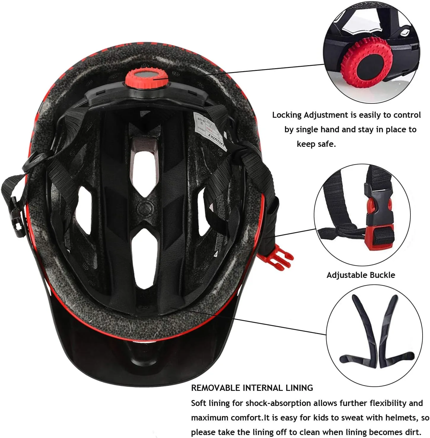 Kids Helmet, Exclusky Kids Bike Helmet Adjustable Safety Lightweight Children Bicycle Helmet for Kids Skating Cycling Scooter Boys and Girls Bicycle Helmets Ages 5-8-14