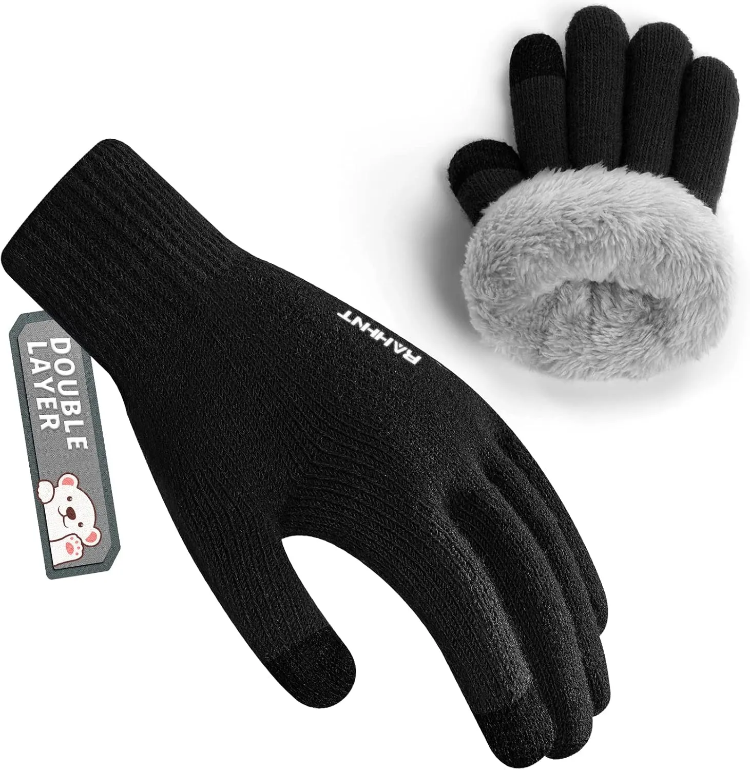 Kids Winter Gloves for Boys Girls Children Toddler Thermal Wool Knit Gloves with Insulated Fleece Lining Keep Hand Warm Gift