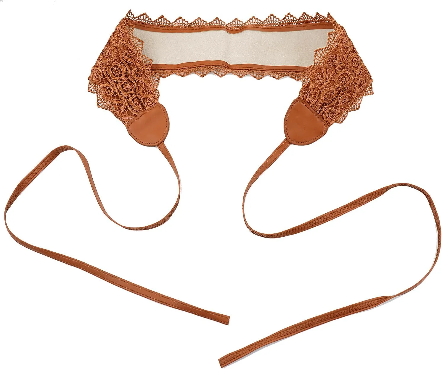 Lace-up Waist Belt Faux Leather Corset Belt Tie Wrap Bowknot Waistband for Women