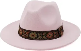 Men's Wool Fedora Hat Lady Winter Authon Wide Brim Panama Sombrero Cap Woolen Vintage Trilby Hat (Color: K, Size: 58cm) (B 58.0 cm)