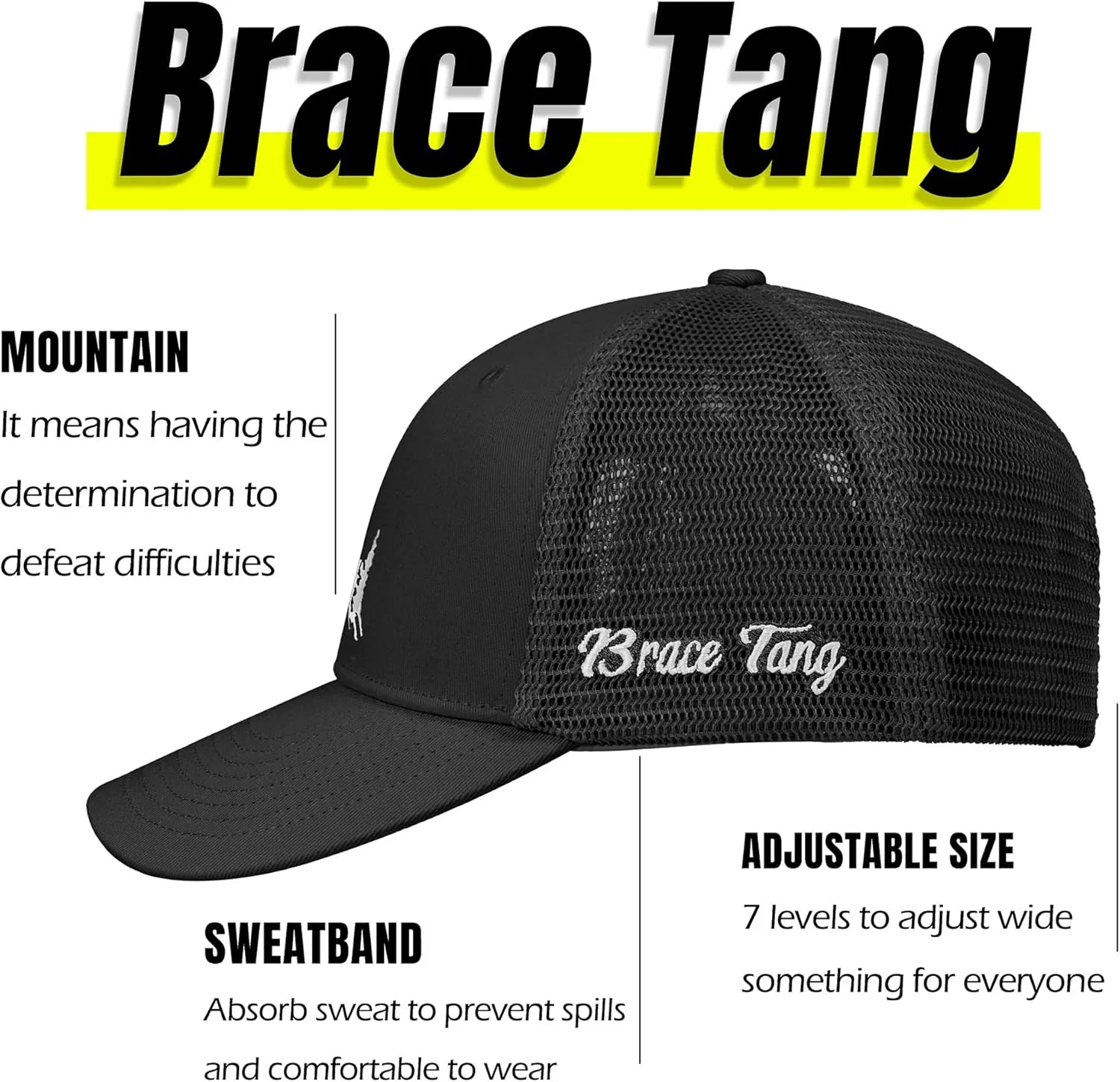 Mountain Trucker Hat for Men Women, Outdoor Gifts Cap for Summer Winter