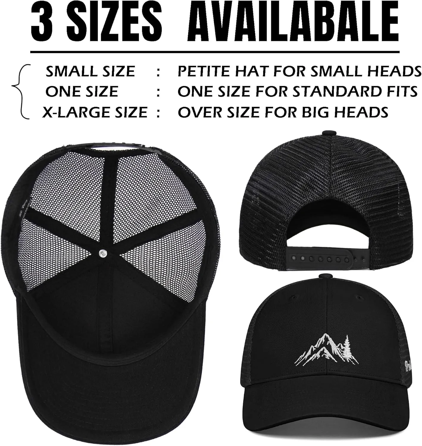 Mountain Trucker Hat for Men Women, Outdoor Gifts Cap for Summer Winter