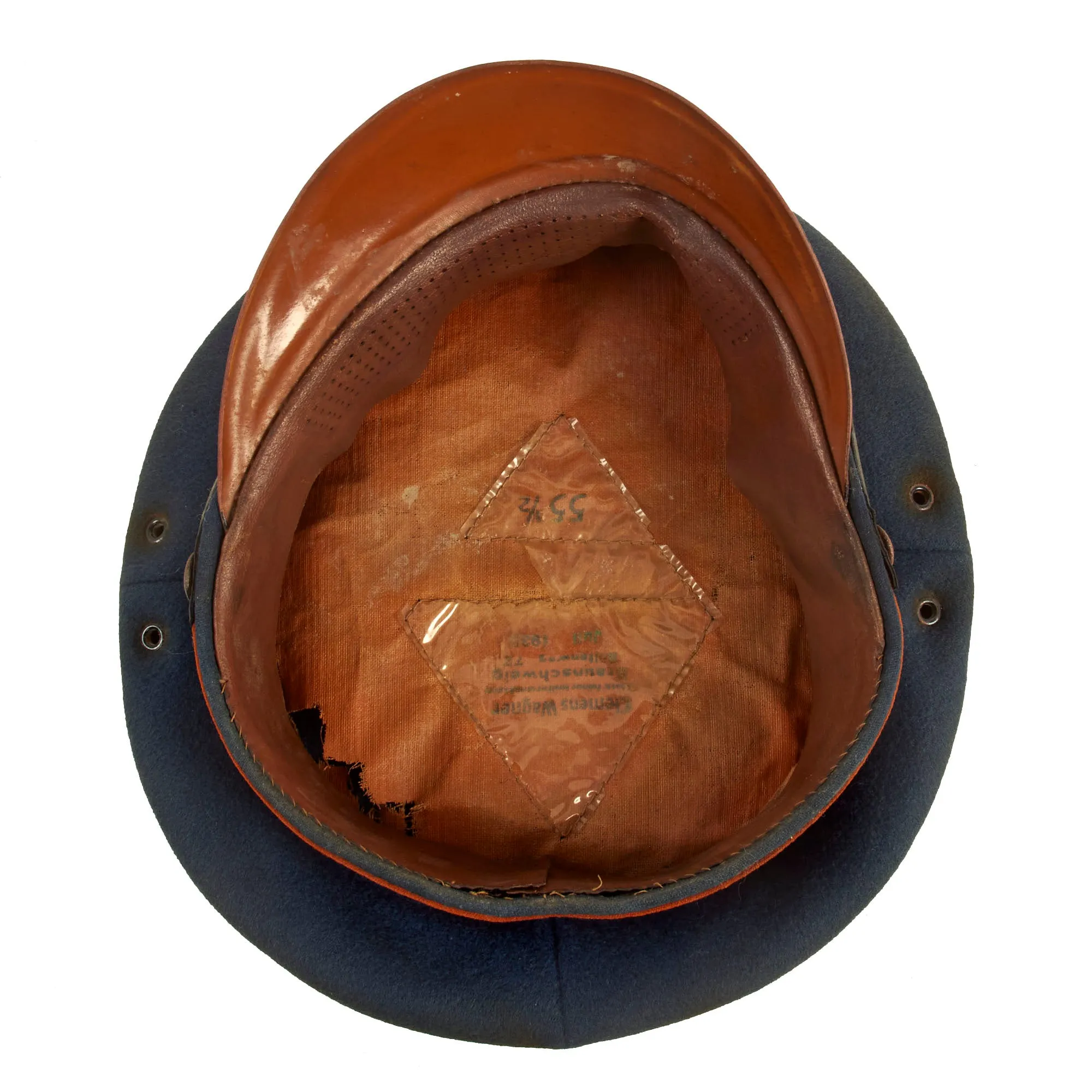 Original German WWII 1935 Reichspost Imperial Mail 1935 Dated Postschaffner Schirmmütze Visor Cap by Clemens Wagner - Size 55 ½