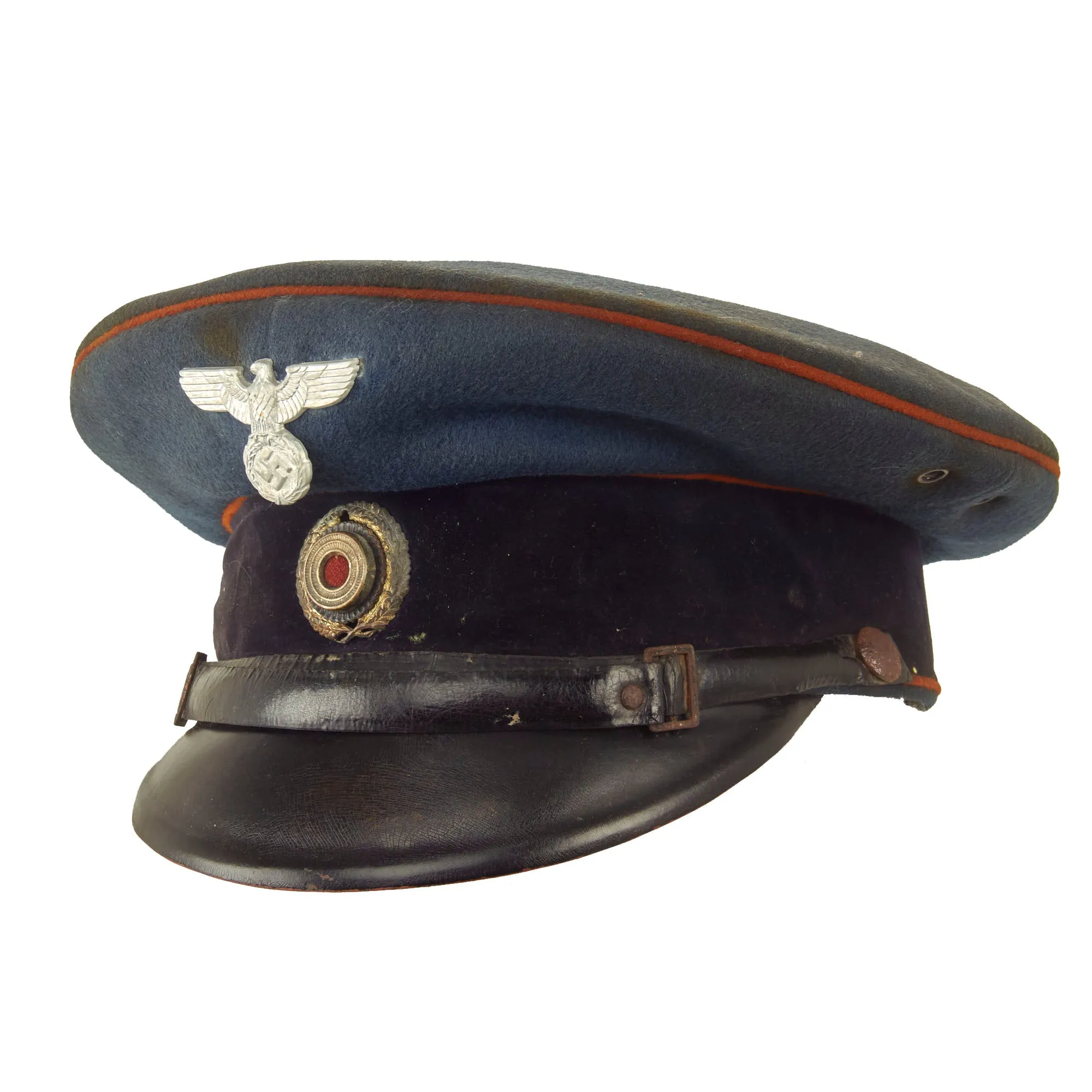 Original German WWII 1935 Reichspost Imperial Mail 1935 Dated Postschaffner Schirmmütze Visor Cap by Clemens Wagner - Size 55 ½