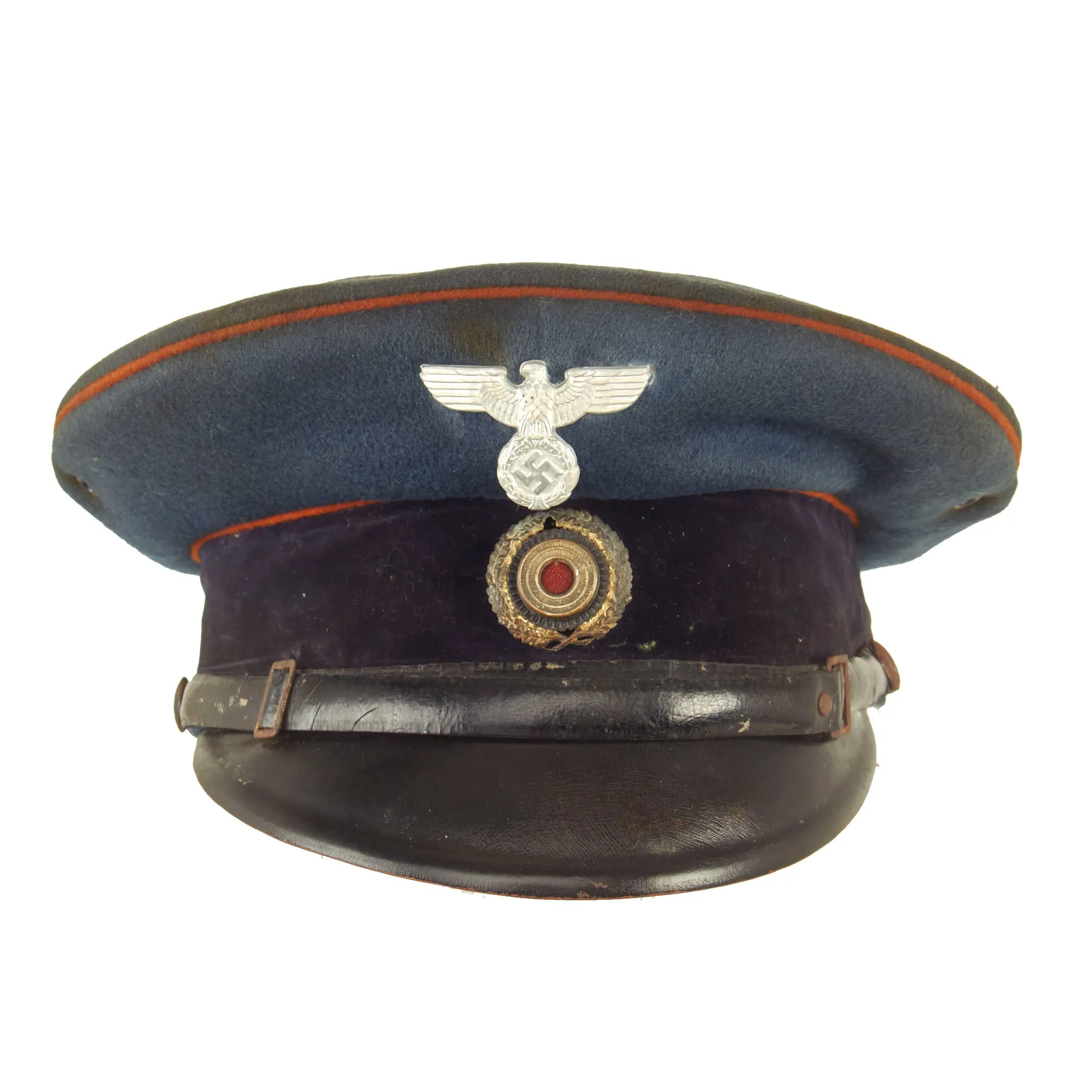 Original German WWII 1935 Reichspost Imperial Mail 1935 Dated Postschaffner Schirmmütze Visor Cap by Clemens Wagner - Size 55 ½