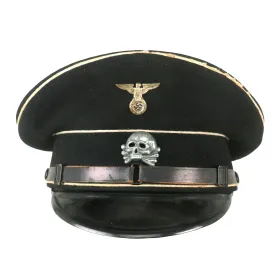 Original German WWII Early Allgemeine SS EM/NCO Tuchmütze Visor Cap with RZM Tag - Size 57 ½