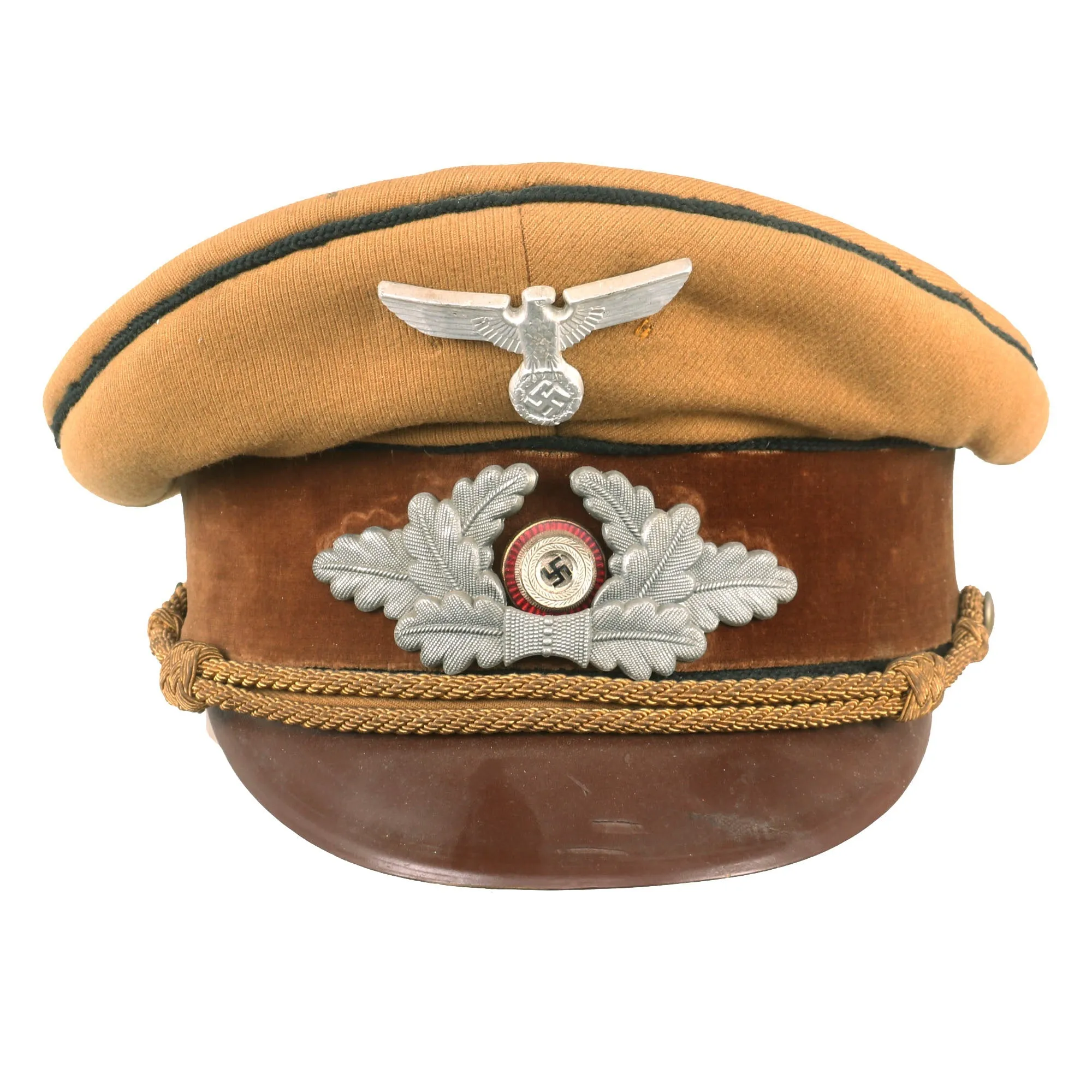 Original German WWII Early NSDAP Kreisleitung District Political Leader's Visor Cap with Black Piping and RZM Tag