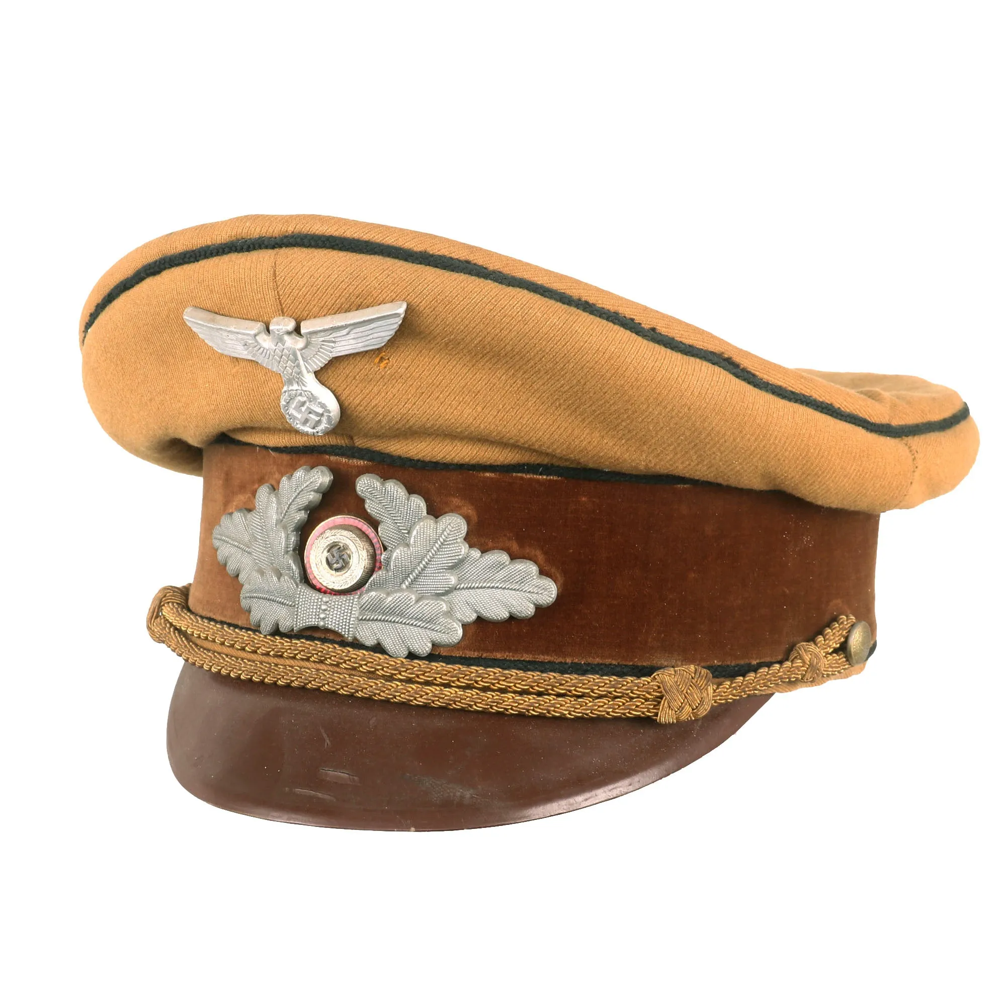 Original German WWII Early NSDAP Kreisleitung District Political Leader's Visor Cap with Black Piping and RZM Tag