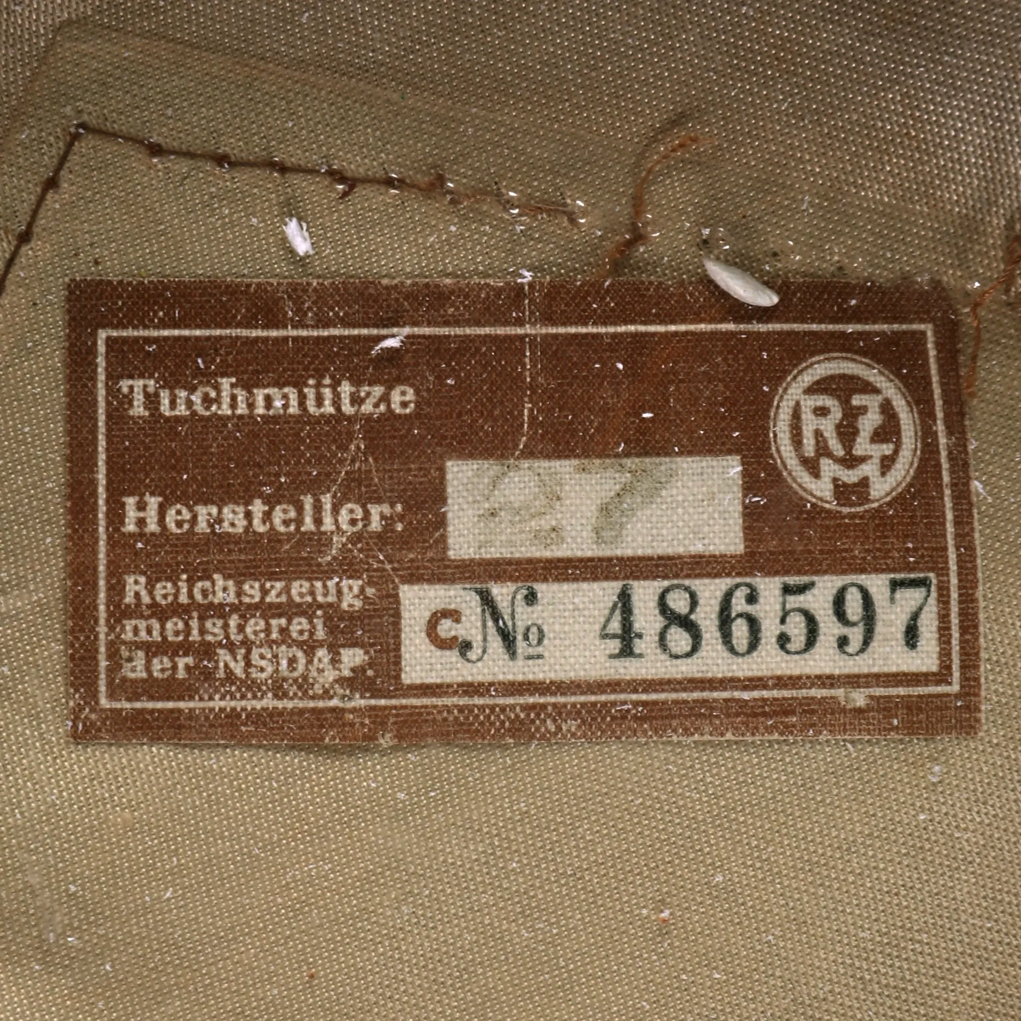 Original German WWII Early NSDAP Kreisleitung District Political Leader's Visor Cap with Black Piping and RZM Tag
