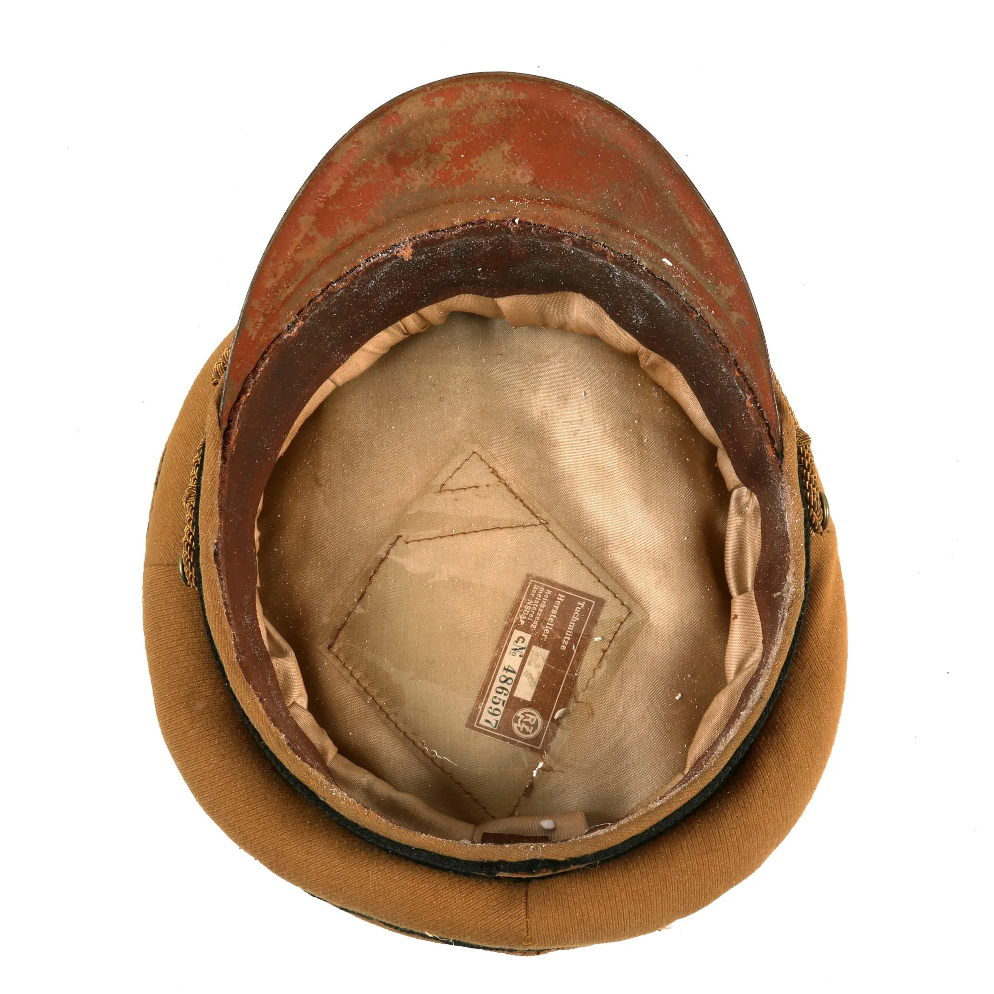 Original German WWII Early NSDAP Kreisleitung District Political Leader's Visor Cap with Black Piping and RZM Tag