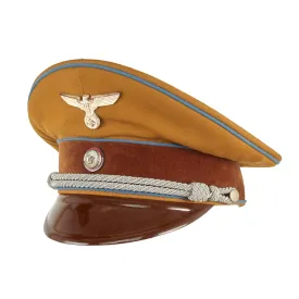 Original German WWII Early NSDAP Ortsgruppe Local Group Level Political Leader's Visor Cap with RZM Tag