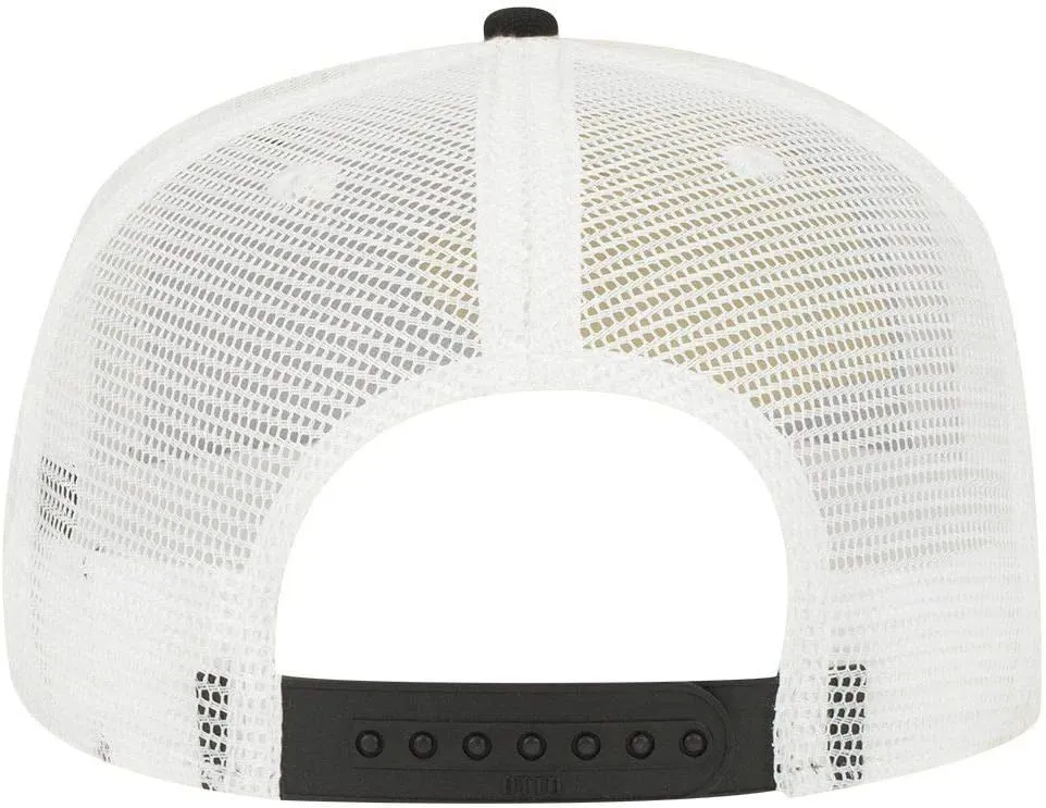 OTTO Square Flat Visor SNAP 5 Panel Mesh Back Trucker Snapback Hat