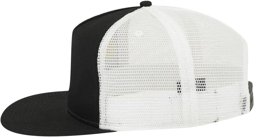 OTTO Square Flat Visor SNAP 5 Panel Mesh Back Trucker Snapback Hat