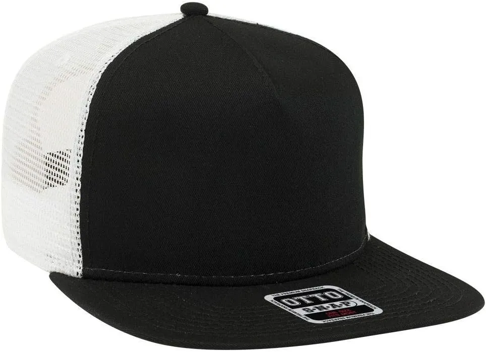 OTTO Square Flat Visor SNAP 5 Panel Mesh Back Trucker Snapback Hat