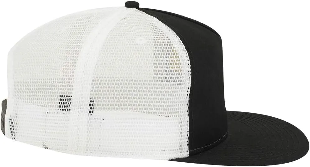 OTTO Square Flat Visor SNAP 5 Panel Mesh Back Trucker Snapback Hat